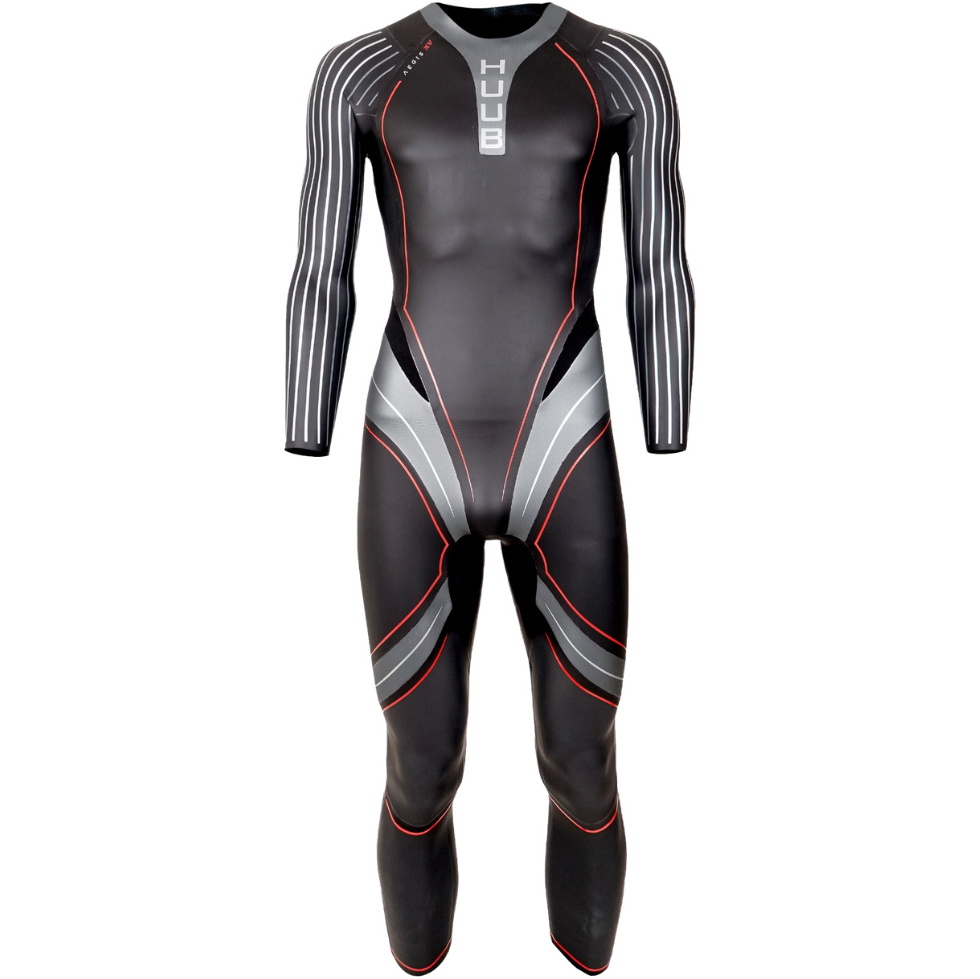2026 HUUB Mens Aegis XV Swim Wetsuit 3:5 AEGXV35 - Black / Red